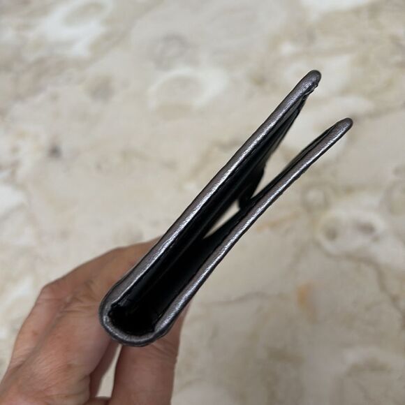 Coach Grey & Silver Monogram Jacquard & Grey Leather Chequebook Cover - Picture 6 of 9